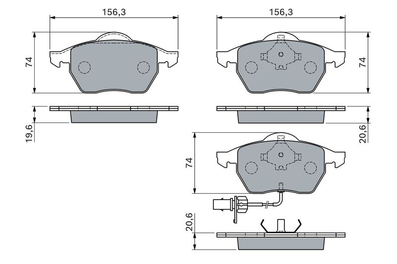 Комплект гальмівних накладок, дискове гальмо BOSCH 0 986 460 118