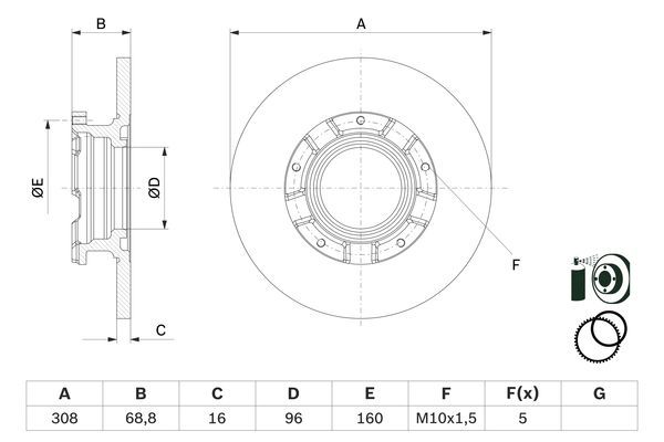 Brake Disc BOSCH 0 986 479 F62