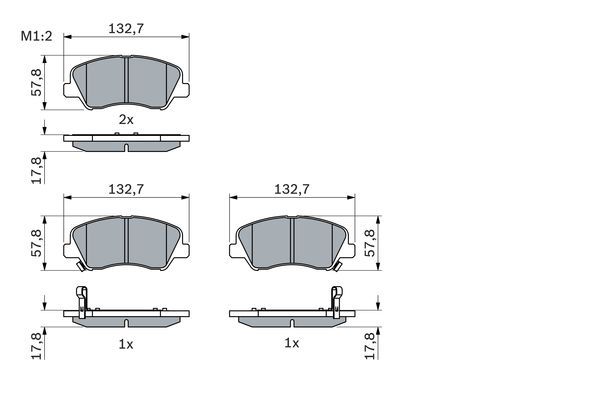 Brake Pad Set, disc brake BOSCH 0 986 494 563