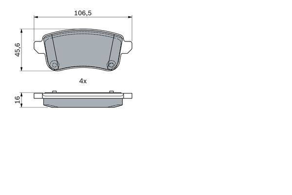 Комплект гальмівних накладок, дискове гальмо BOSCH 0 986 494 978