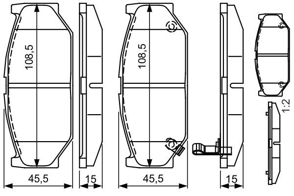 Brake Pad Set, disc brake BOSCH 0986495308