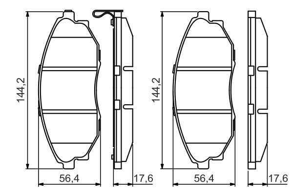 Комплект гальмівних накладок, дискове гальмо BOSCH 0986495353