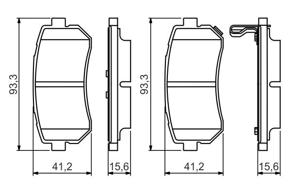 Комплект гальмівних накладок, дискове гальмо BOSCH 0986495354