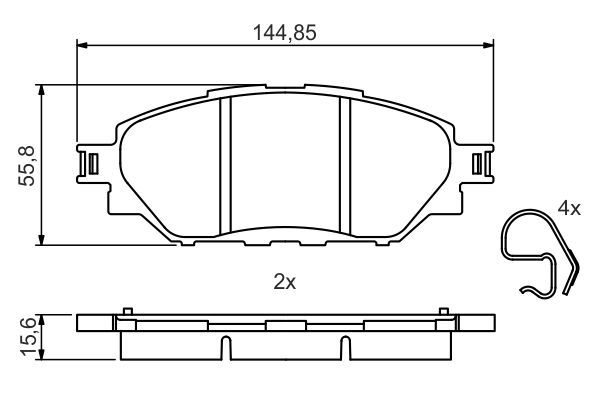 Brake Pad Set, disc brake BOSCH 0986495425