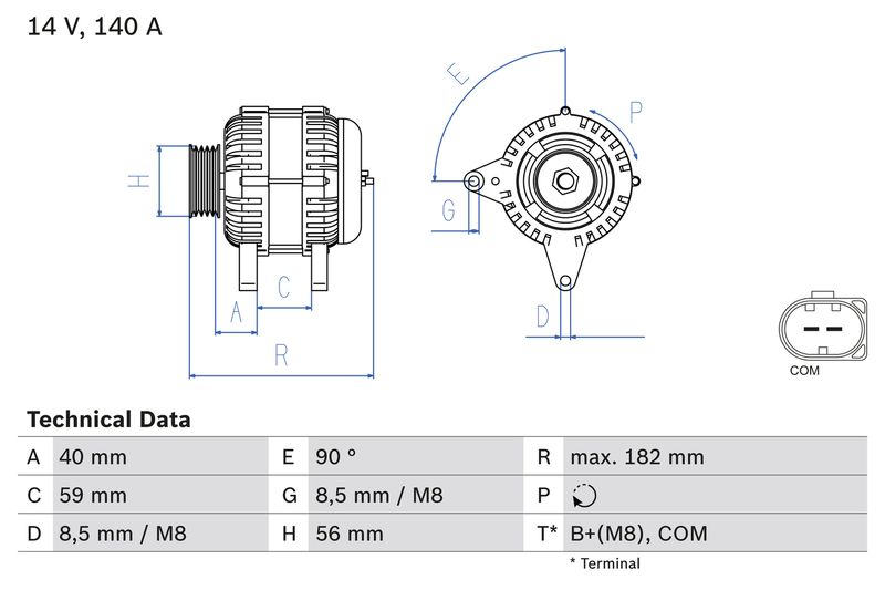 Alternator BOSCH 0 986 081 180