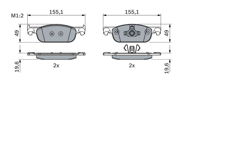 Brake Pad Set, disc brake BOSCH 0 986 424 021