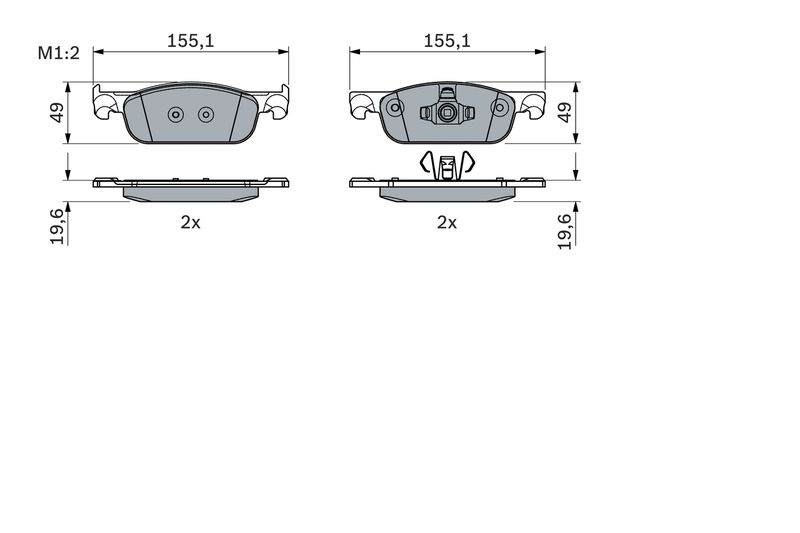 Brake Pad Set, disc brake BOSCH 0986424021