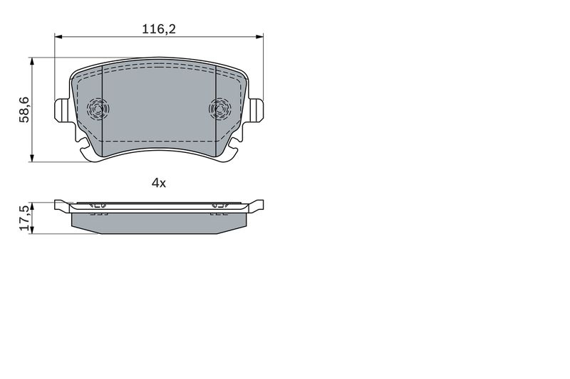 Brake Pad Set, disc brake BOSCH 0 986 424 056