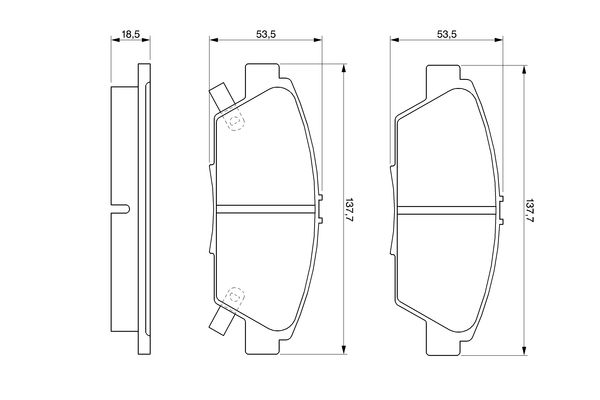 Комплект гальмівних накладок, дискове гальмо BOSCH 0 986 424 289