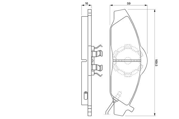 Brake Pad Set, disc brake BOSCH 0986424551