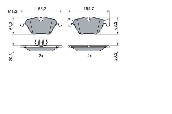 Brake Pad Set, disc brake BOSCH 0986424621