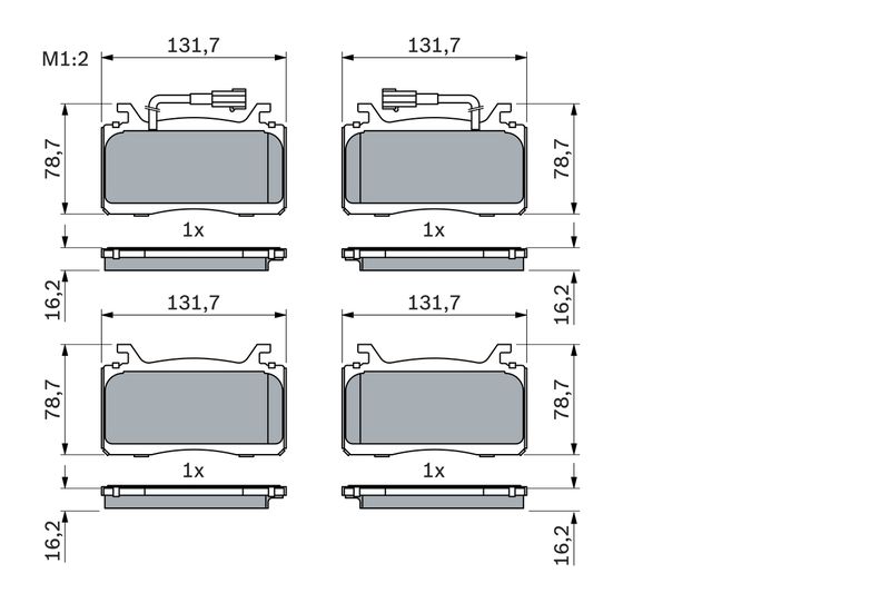 Brake Pad Set, disc brake BOSCH 0 986 424 851
