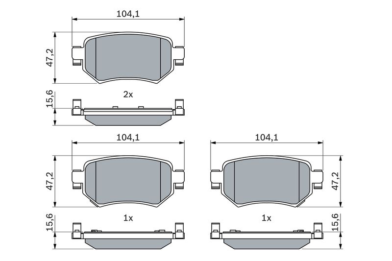 Комплект гальмівних накладок, дискове гальмо BOSCH 0986460010