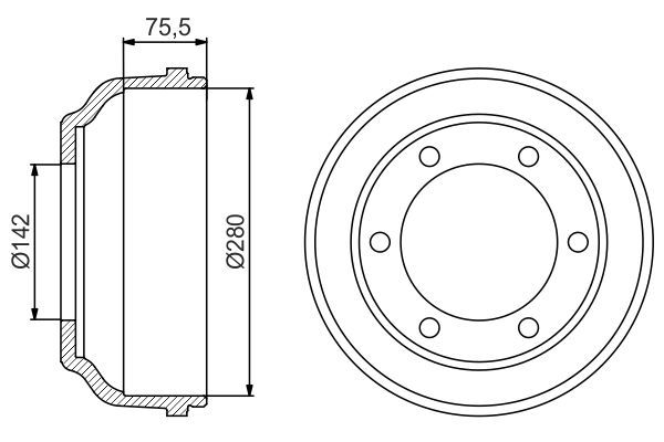 Brake Drum BOSCH 0 986 477 195