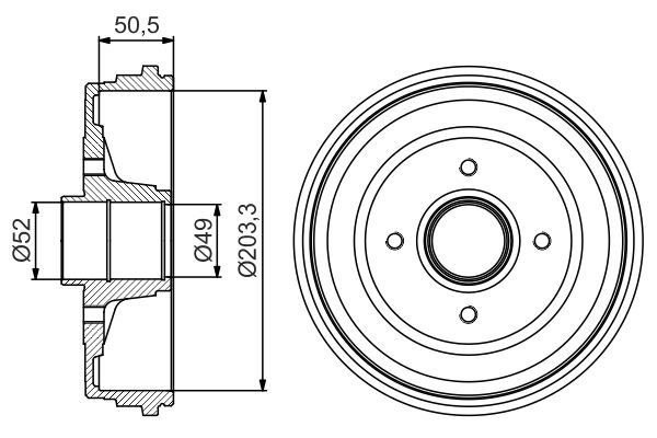 Гальмівний барабан BOSCH 0 986 477 206