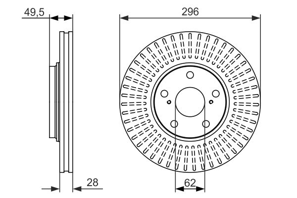 Brake Disc BOSCH 0986479664