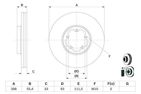 Brake Disc BOSCH 0986479D40