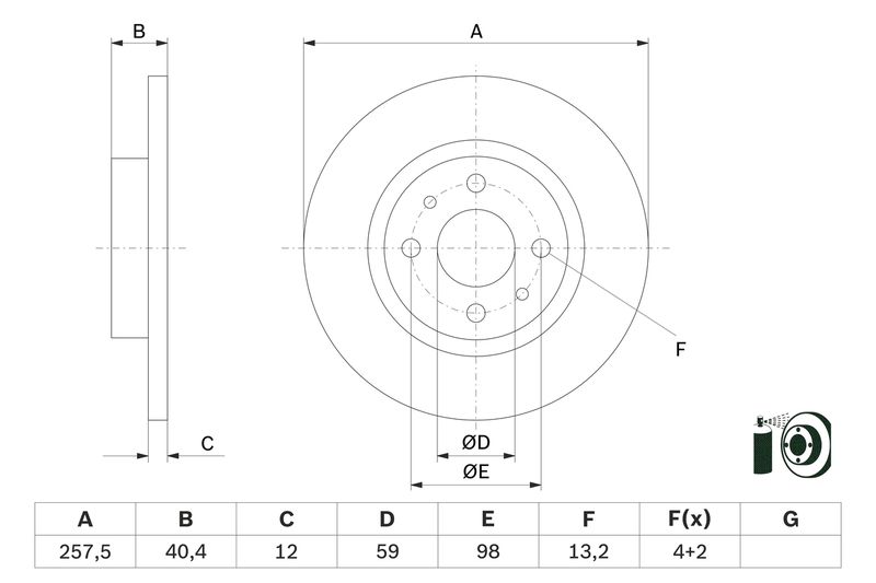 Brake Disc BOSCH 0 986 479 E65