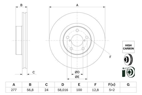 Brake Disc BOSCH 0 986 479 E69