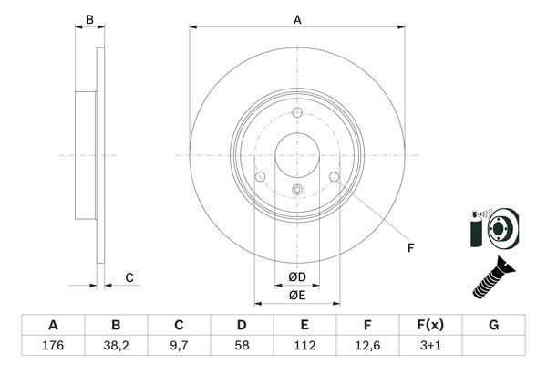 Brake Disc BOSCH 0986479E74