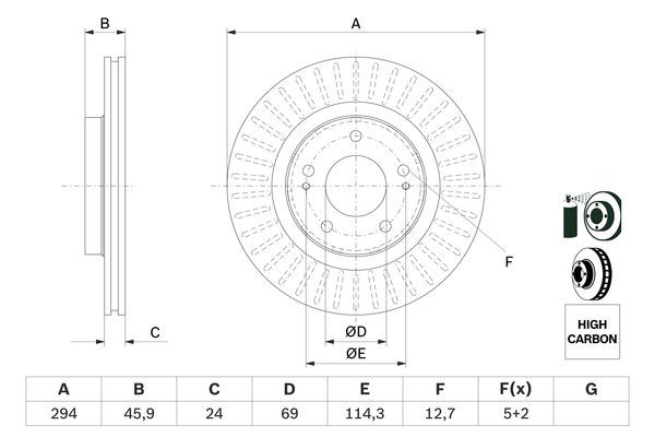 Brake Disc BOSCH 0 986 479 E76