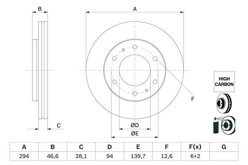 Brake Disc BOSCH 0 986 479 E93