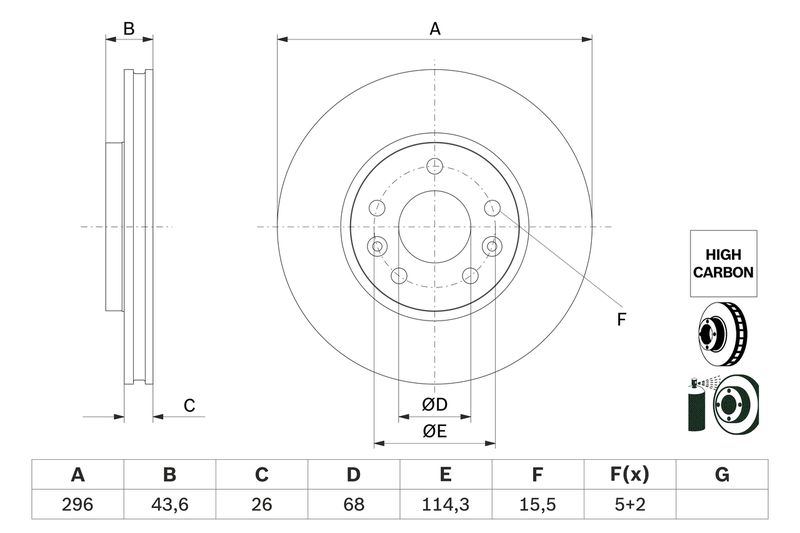 Brake Disc BOSCH 0986479F05