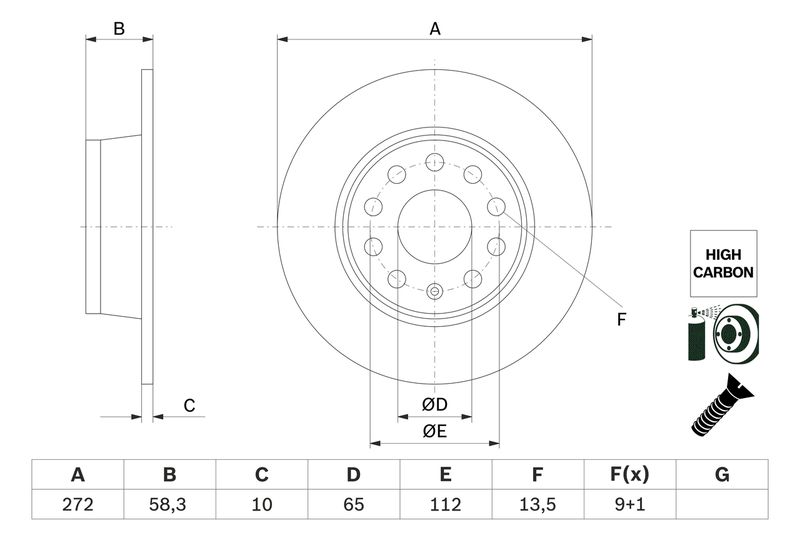 Brake Disc BOSCH 0986479F23