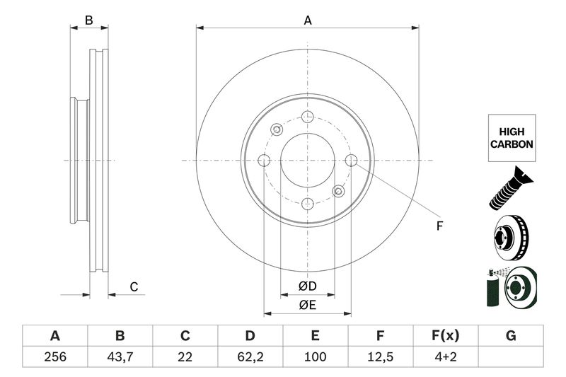 Brake Disc BOSCH 0 986 479 F29