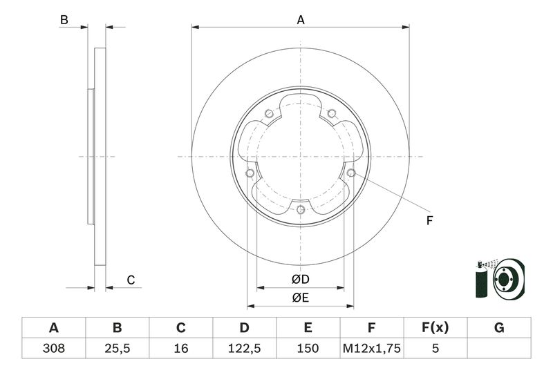 Brake Disc BOSCH 0 986 479 F44