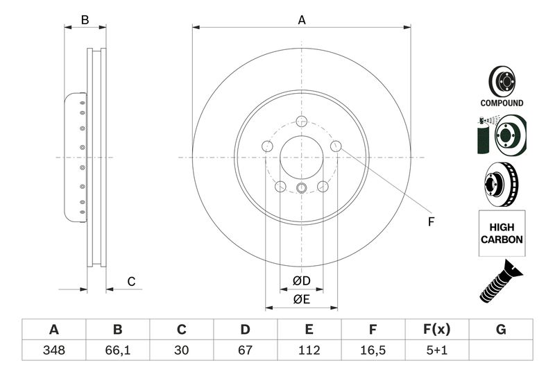 Brake Disc BOSCH 0 986 479 F57