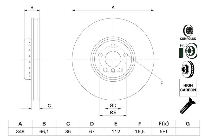 Brake Disc BOSCH 0 986 479 F58