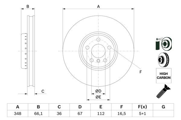 Brake Disc BOSCH 0 986 479 F59