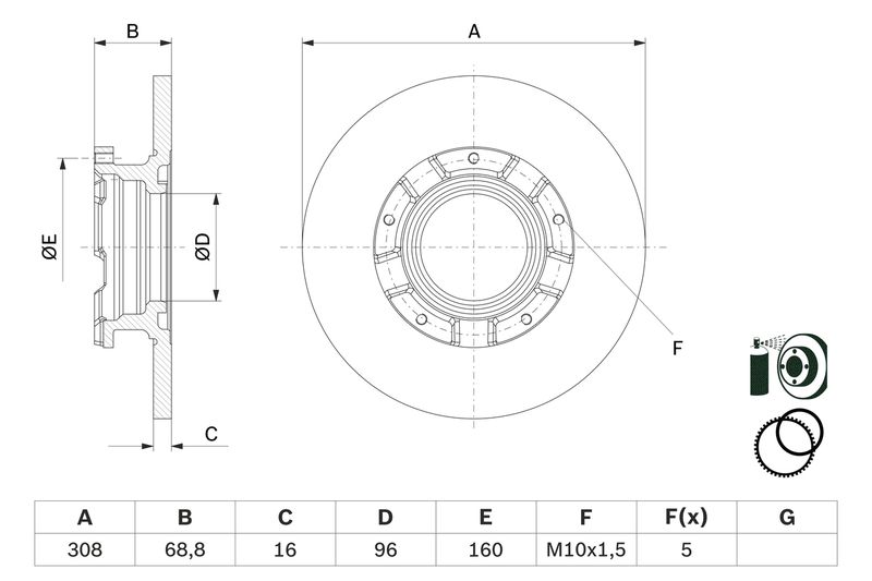 Brake Disc BOSCH 0 986 479 F62