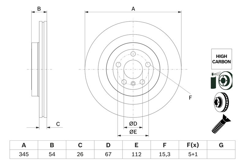 Brake Disc BOSCH 0 986 479 F69