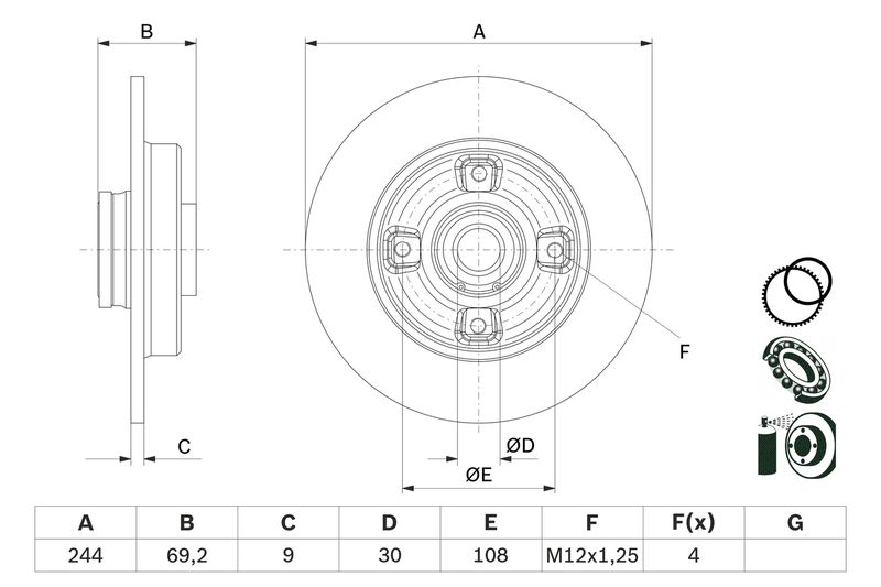 Brake Disc BOSCH 0 986 479 F74