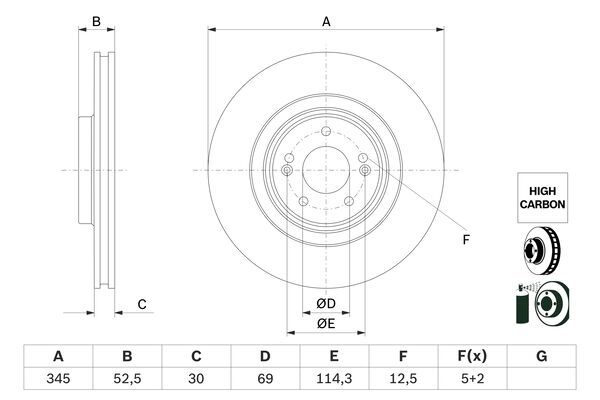 Brake Disc BOSCH 0 986 479 G26