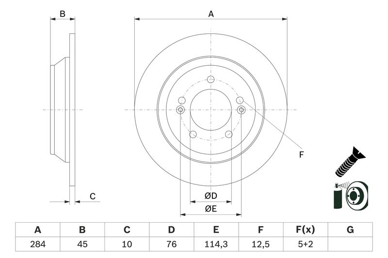 Brake Disc BOSCH 0 986 479 G28