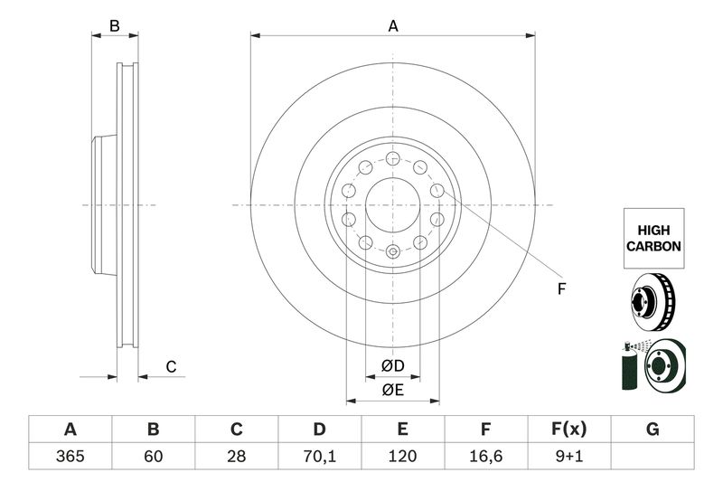 Brake Disc BOSCH 0986479G56