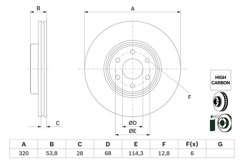 Brake Disc BOSCH 0986479H29