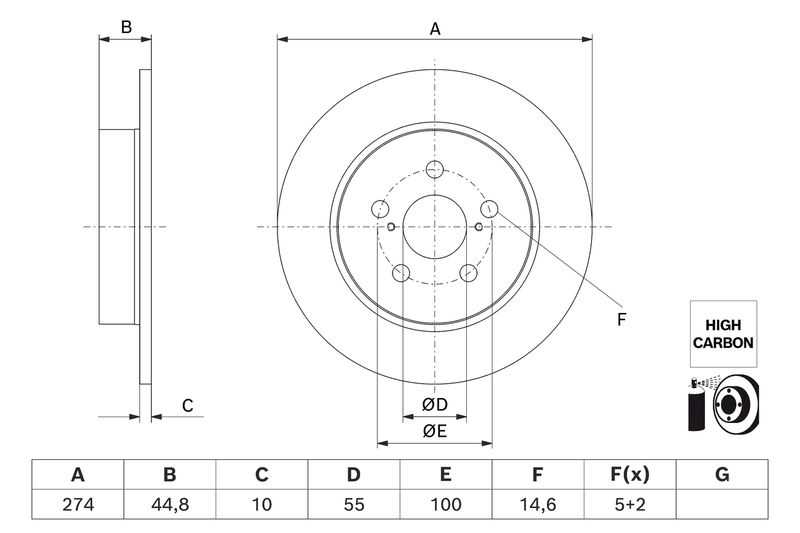 Brake Disc BOSCH 0 986 479 H63