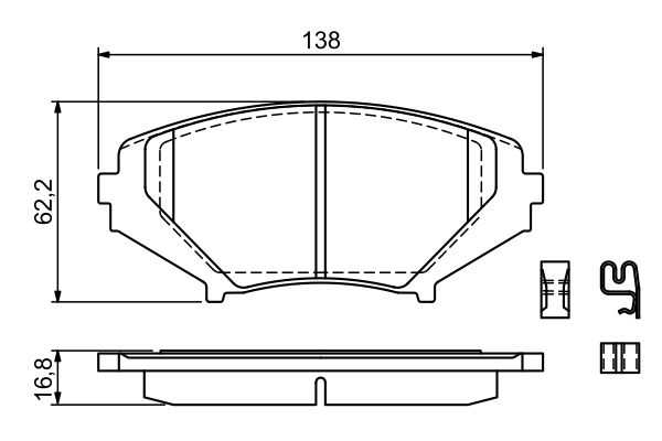 Brake Pad Set, disc brake BOSCH 0 986 494 220