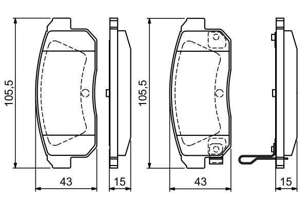 Brake Pad Set, disc brake BOSCH 0 986 494 223