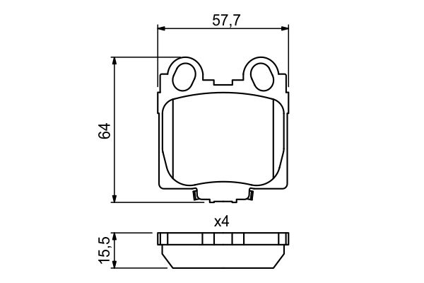 Brake Pad Set, disc brake BOSCH 0 986 494 231