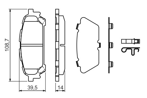 Комплект гальмівних накладок, дискове гальмо BOSCH 0 986 494 232