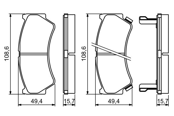 Brake Pad Set, disc brake BOSCH 0 986 494 234