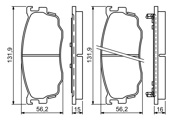 Комплект гальмівних накладок, дискове гальмо BOSCH 0 986 494 258