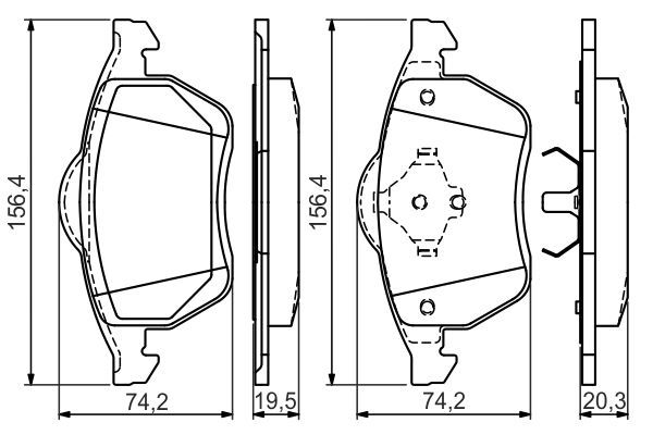 Brake Pad Set, disc brake BOSCH 0 986 494 390