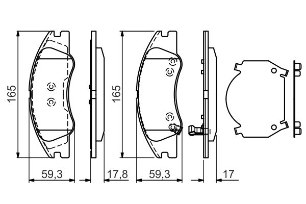 Brake Pad Set, disc brake BOSCH 0986494577