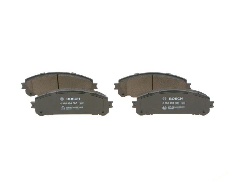 Комплект гальмівних накладок, дискове гальмо BOSCH 0 986 494 686